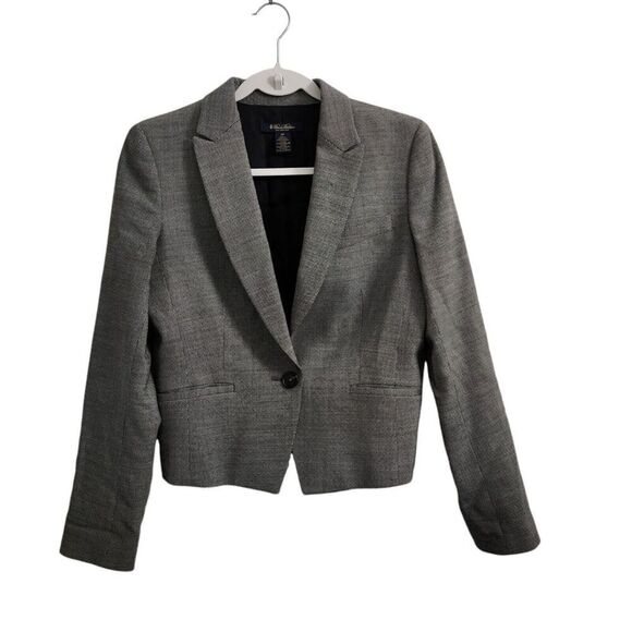 Brooks Brothers Blazer Womens 6P 6 Petite Gray‎ Stellita Fit Italian Wool Jacket - Picture 1 of 8